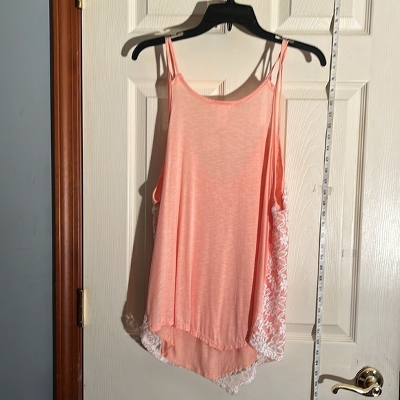 NWT-exclusive one-medium-Peach with cream lace-Fancy tank top blouse - Picture 2 of 7